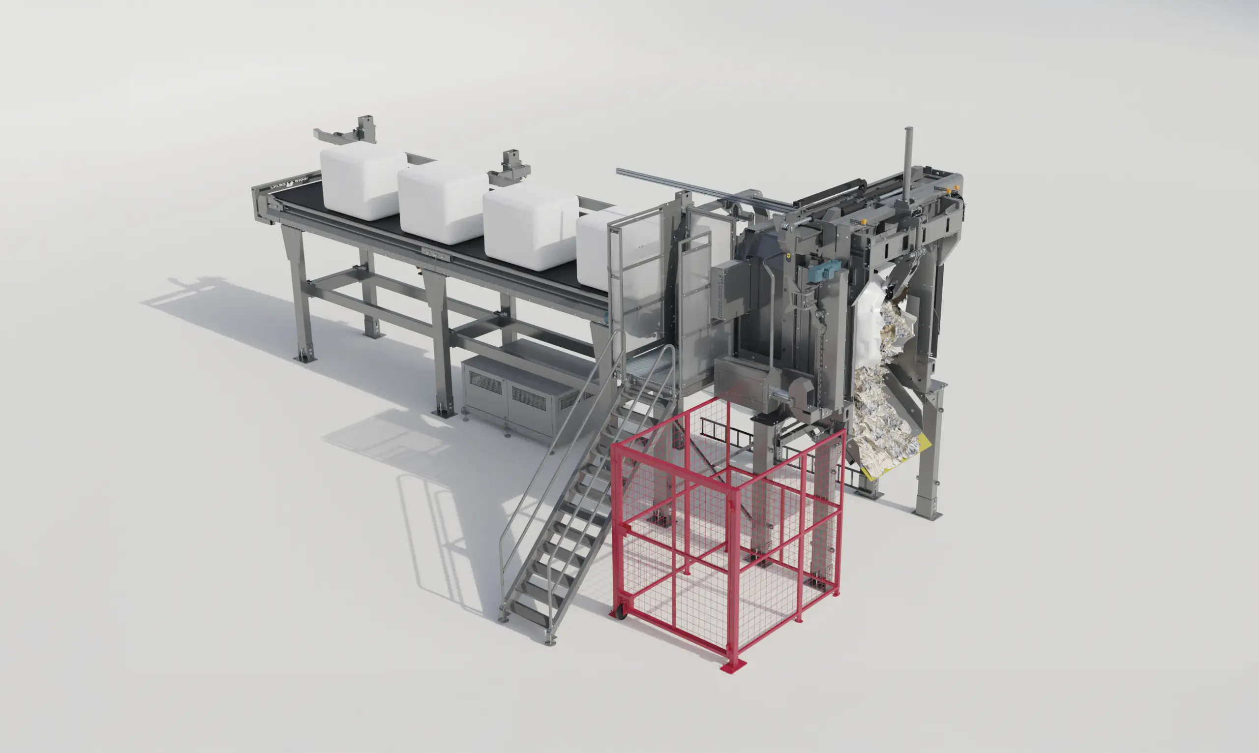 Cross Wrap Bale Opener concept picture shows how wrapped bales are opened