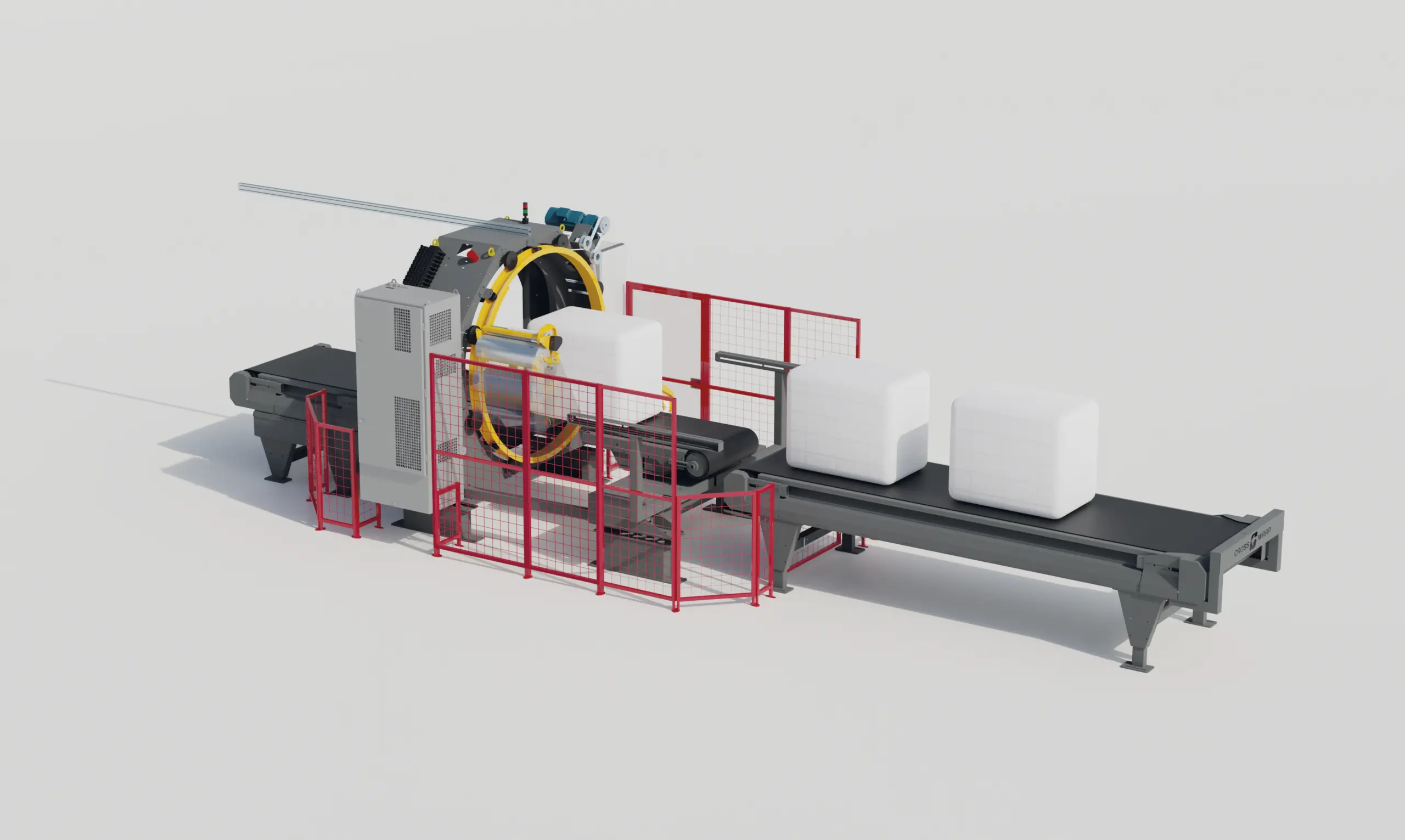 Cross Wrap Bale Wrapper concept picture shows how waste bales are wrapped for storage and transport
